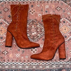 Cape Robbin Burnt Orange Lace Up Boots